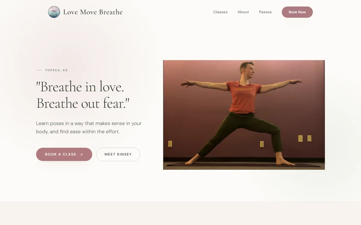 Booking platform for fitness studios and instructors home page on a laptop