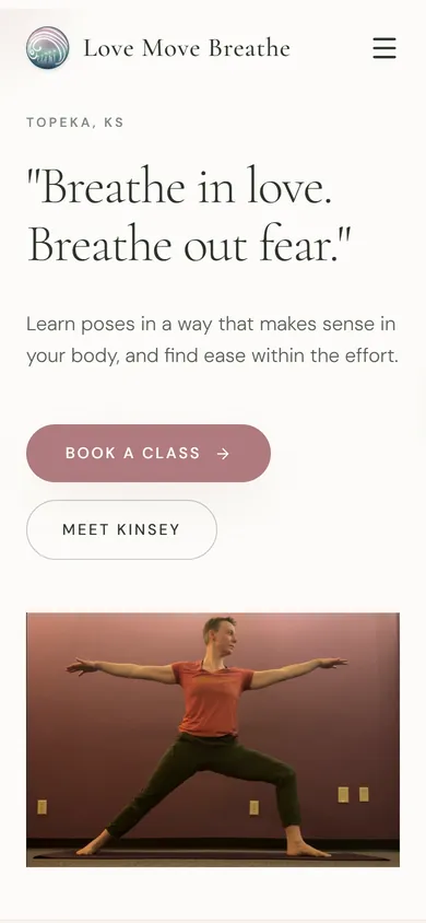 Booking platform for fitness studios and instructors home page on a phone