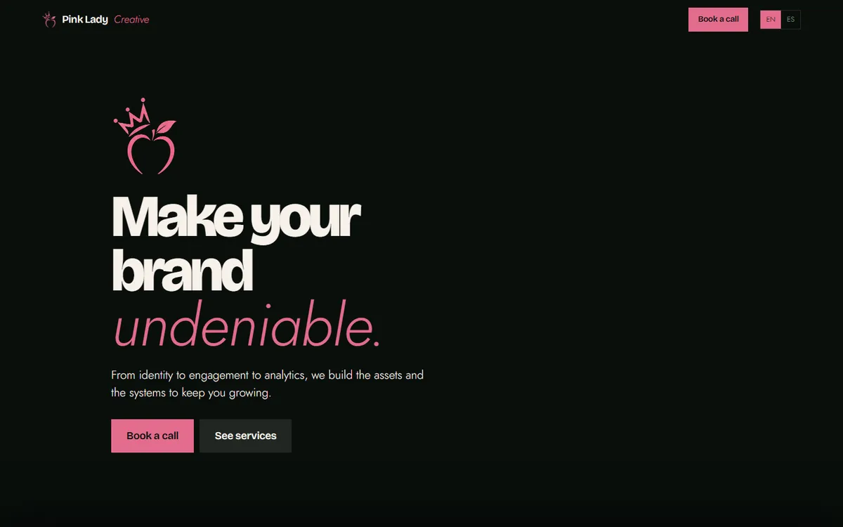 Pink Lady Creative home page